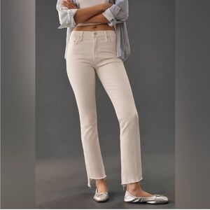Mother The Insider Crop Step Fray Jeans in‎ Cream Puffs Size 27